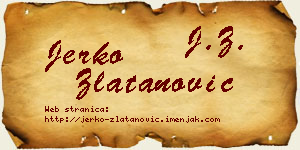Jerko Zlatanović vizit kartica